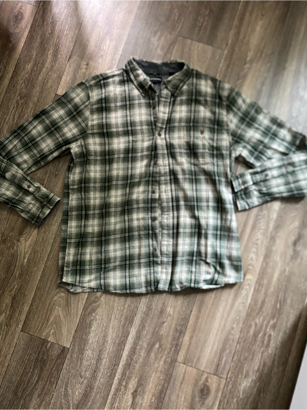 Men's Weatherproof Green Plaid Button-Down Shirt